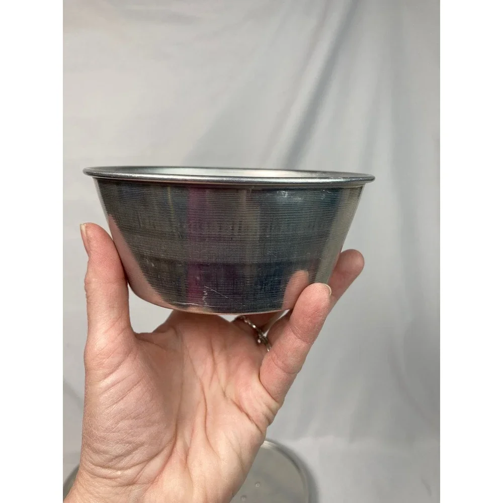 Vintage Aluminum Nesting Bowl Cup Tray Lot Primitive Camping‎ Kitchenware